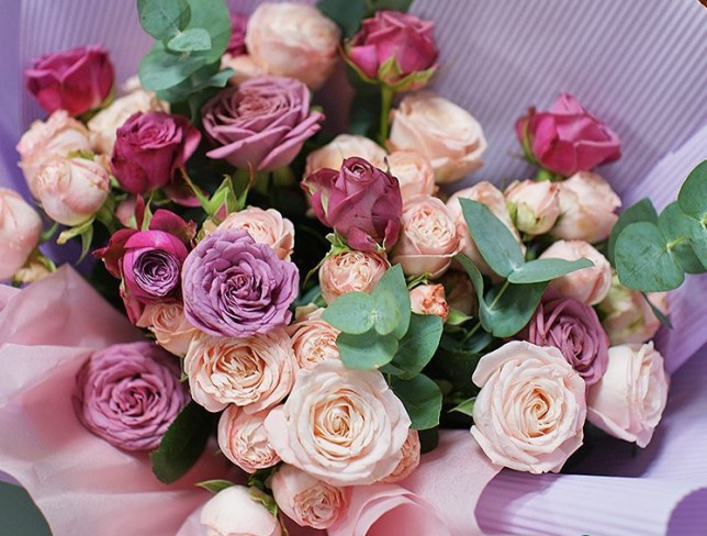 Букет из пионовидных роз "Гармония цветов" Фото